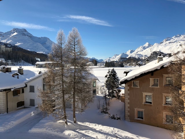 Verschneite Landschaft Sils Maria Winter